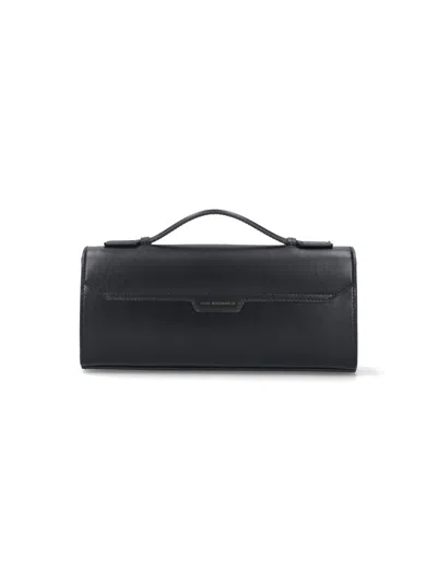 Anya Hindmarch Mortimer Top-handle Clasp Clutch In Black