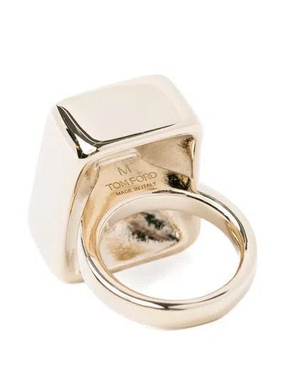 Tom Ford Geometric Shape Ring In Gold