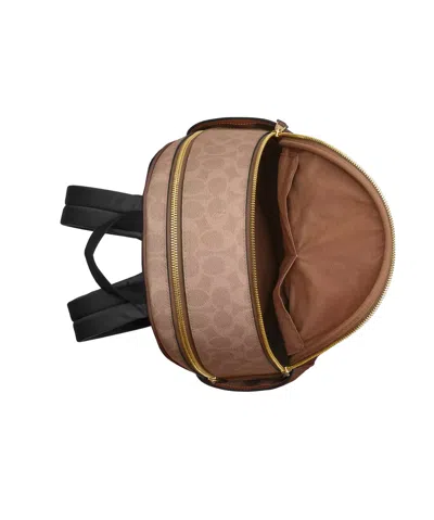 Coach Court Backpack In Signature Canvas In Brown