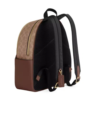 Coach Court Backpack In Signature Canvas In Brown