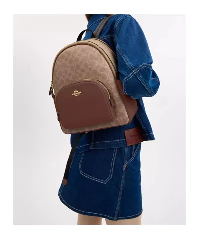 Coach Court Backpack In Signature Canvas In Brown