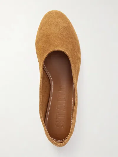 Staud Suede Ballet Flats In Brown