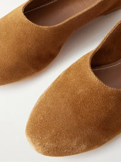 Staud Suede Ballet Flats In Brown