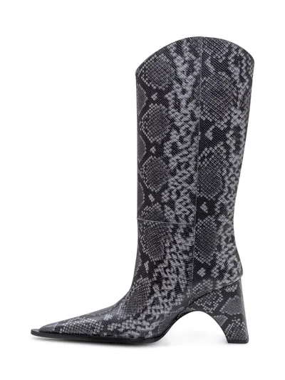 Coperni Cowboy Bridge Boots In Python Print In Black