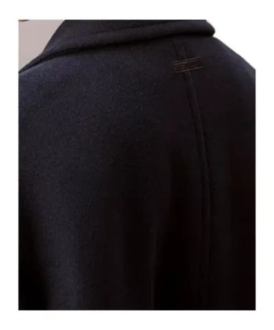 Calvin Klein Wool Blend Peacoat In Black