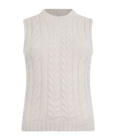 Peserico Cable-knit Mock-neck Vest In White
