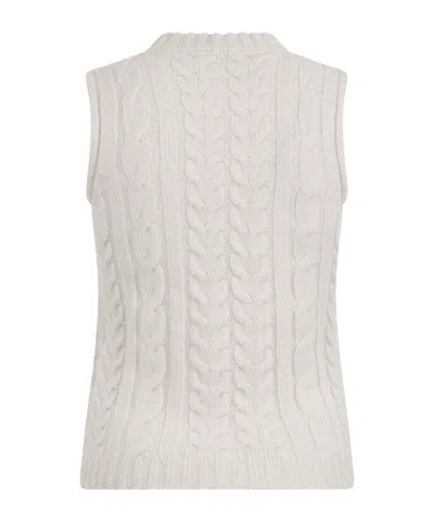 Peserico Cable-knit Mock-neck Vest In White