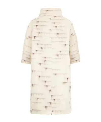 Peserico Patterned-jacquard Single-breasted Coat In Neutral