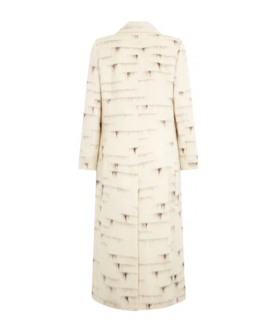 Peserico Abstract-pattern Brushed Coat In Neutral