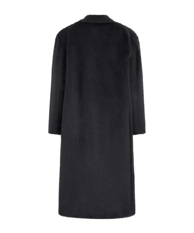Peserico Button Front Coat In Black