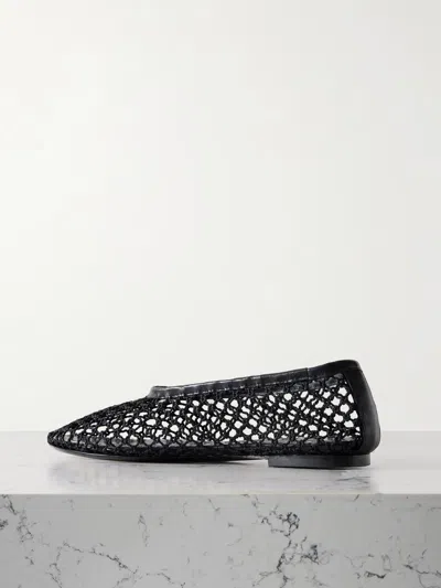 Staud Alba Crocheted Ballet Flats In Black