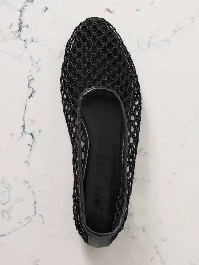 Staud Alba Crocheted Ballet Flats In Black