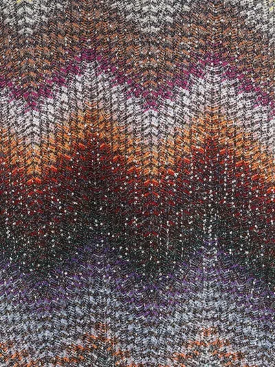 Missoni Long Halter-neck Dress In A Greek-style Zigzag Knit With Sequins Clothing In Multi