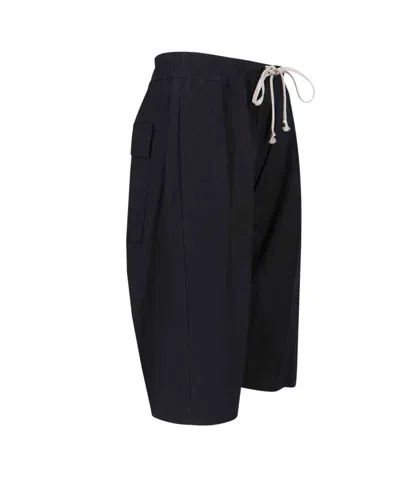 Rick Owens Drawstring Drop-crotch Shorts In Black
