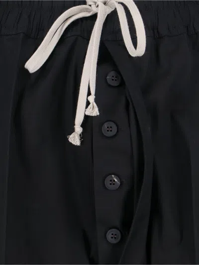 Rick Owens Drawstring Drop-crotch Shorts In Black