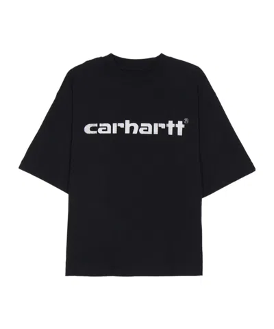 Carhartt Omens Black Archive Script Logo-print Cotton T-shirt In Black