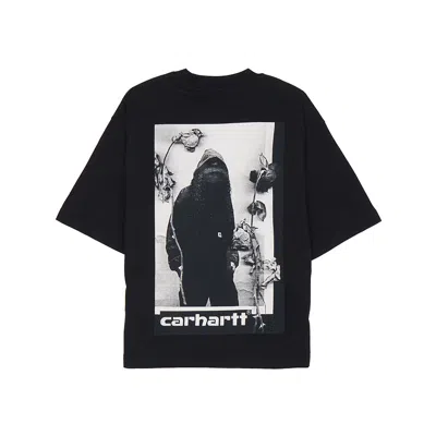 Carhartt Omens Black Archive Script Logo-print Cotton T-shirt In Black