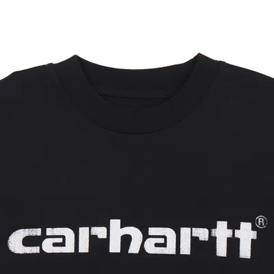 Carhartt Omens Black Archive Script Logo-print Cotton T-shirt In Black