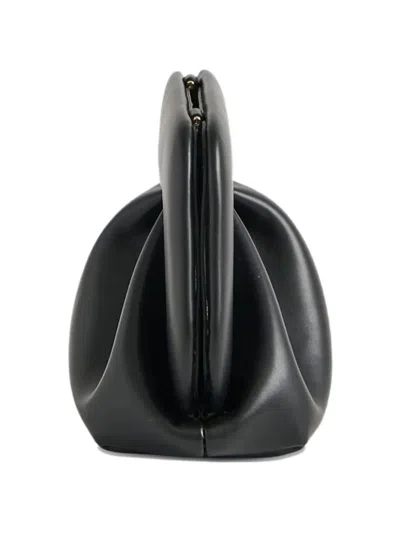 Themoirè Pleated Rectangular Soft Structure Clutch Bag In Black