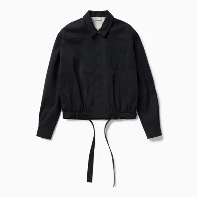 1989 Studio Dark Blue Short Trench Jacket In Black