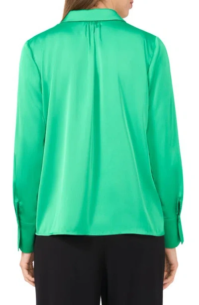 Halogen ® Satin Button-up Shirt In Green