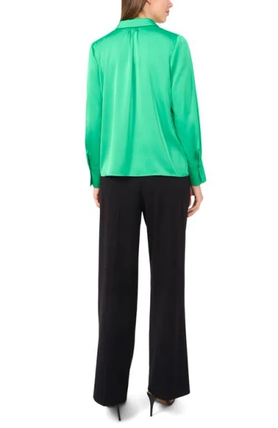 Halogen ® Satin Button-up Shirt In Green