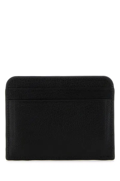 Chloé Black Leather Card Holder In Brown