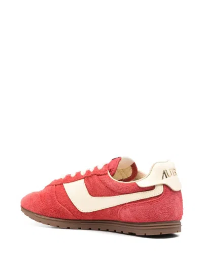 Autry Windspin Suede And Leather Sneakers In Rubyrutabaga In Red