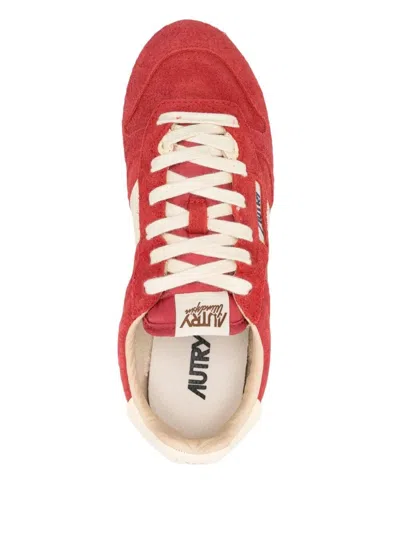 Autry Windspin Suede And Leather Sneakers In Rubyrutabaga In Red