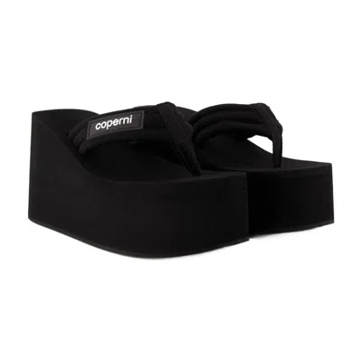 Coperni Women Branded Wedge Sandals In Black