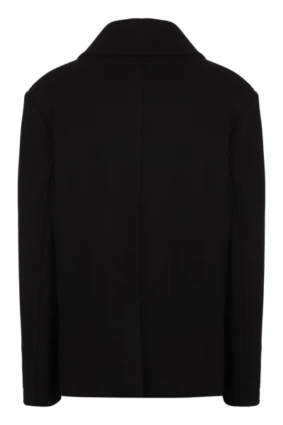 Dsquared2 Wool Blend Peacoat In Black