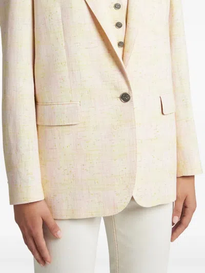 Etro Pegaso Button Blazer In Neutral