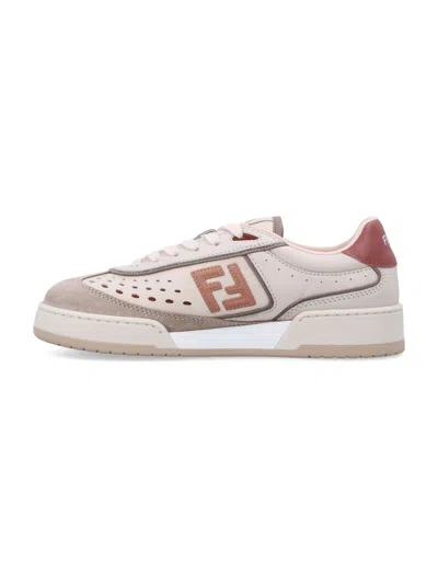 Fendi Match Womans Sneakers In Neutral