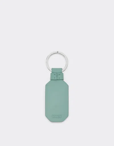 Ferrari Leather Keyring With Prancing Horse In Green