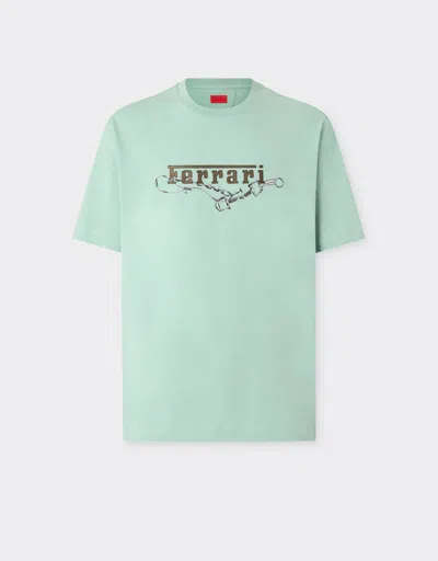 Ferrari Printed T-shirt In Green