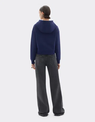 Ferrari Hooded Sweatshirt With  Embroidery In Blue