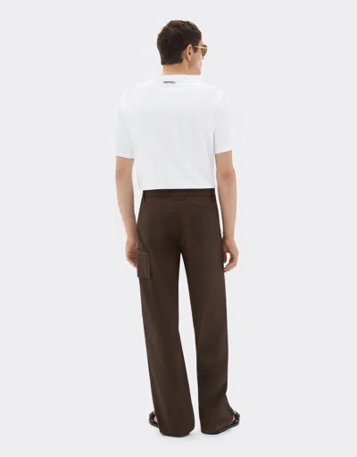 Ferrari Cotton T-shirt With Prancing Horse Print In White