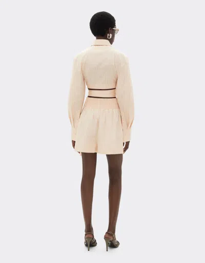 Ferrari Shorts With  Monogram Pattern In Neutral