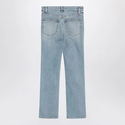 Frame Light Wash Denim Trousers In Blue