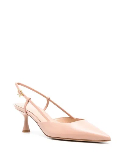 Gianvito Rossi 55 Mm Heel Slingback Pointed-toe Pumps In Pink