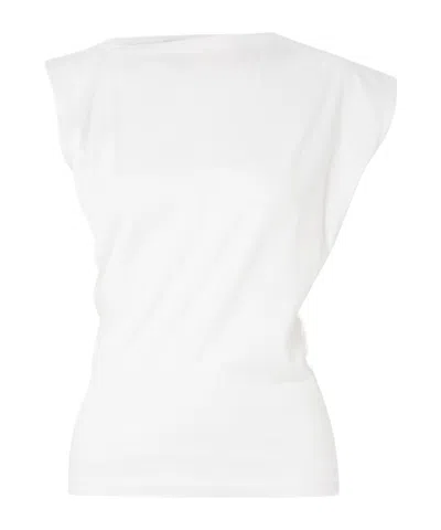 Agolde Beth Draped T-shirt In White