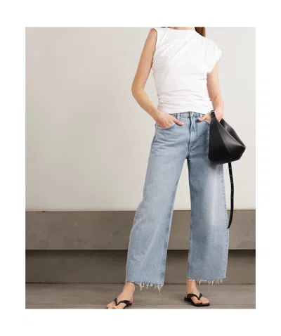 Agolde Beth Draped T-shirt In White