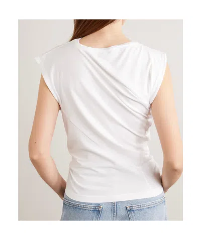 Agolde Beth Draped T-shirt In White