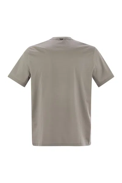 Herno Stretch Cotton T-shirt In Gray