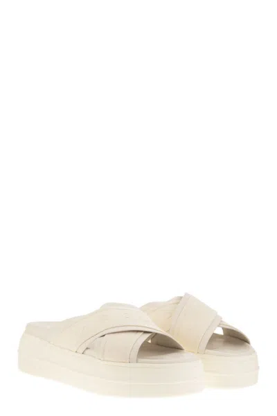 Hogan Cross Strap Platform Sandals In Neutral