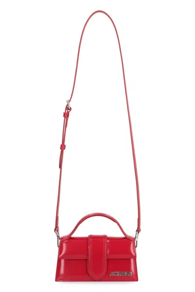 Jacquemus Le Bambino Patent Top-handle Bag In Red