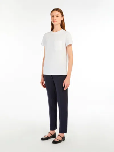 Max Mara M Monogram Cotton Jersey T Shirt In White