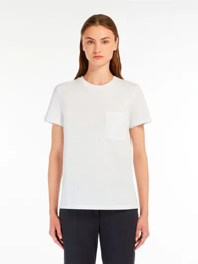 Max Mara M Monogram Cotton Jersey T Shirt In White