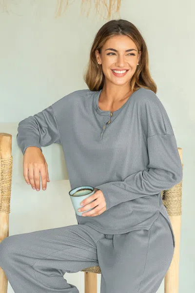Cupshe Not Basic Grey Pajama Set In Gray