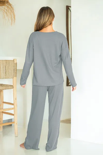 Cupshe Not Basic Grey Pajama Set In Gray